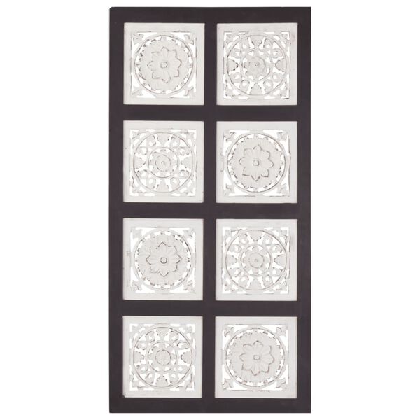 vidaXL Panneau mural sculpt&eacute; &agrave; la main MDF 40x80x1,5 cm Noir et blanc
