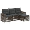 vidaXL Ensemble de canap&eacute; de jardin 4 pc Gris et Gris fonc&eacute; polyrotin