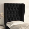 vidaXL T&ecirc;te de lit avec oreilles Noir 83x23x118/128 cm Velours