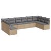 vidaXL Salon de jardin avec coussins 10 pcs beige r&eacute;sine tress&eacute;e