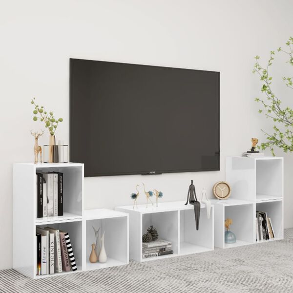 vidaXL Ensemble de meubles TV 6 pcs Blanc Bois d'ing&eacute;nierie