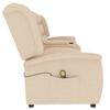 vidaXL Fauteuil de massage inclinable et porte-gobelet 4 places cr&egrave;me