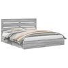 vidaXL Lit de Rangement Gris Sonoma 180 x 200 cm Bois d'ing&eacute;nierie
