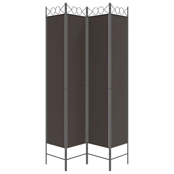 vidaXL Cloison de s&eacute;paration 4 panneaux Marron 160x220 cm Tissu