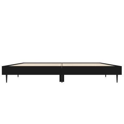 vidaXL Cadre de lit sans matelas noir 135x190 cm bois d'ingénierie