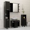 vidaXL Armoire &agrave; miroir de salle de bain Noir Bois d&rsquo;ing&eacute;nierie