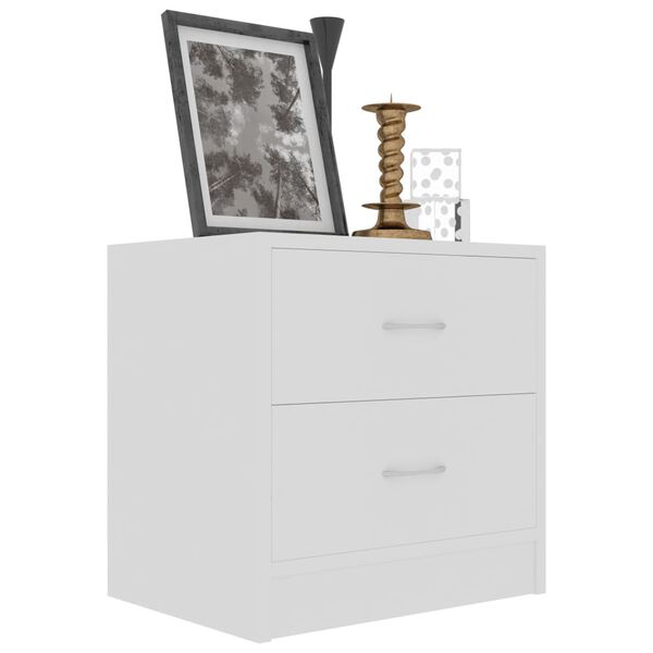 vidaXL Table de chevet Blanc 40x30x40 cm Bois d'ing&eacute;nierie