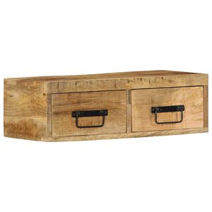 VidaXL Meuble TV mural 60x30x19 cm bois massif de manguier brut