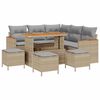 vidaXL Ensemble de canap&eacute; de jardin 9 pcs Beige polyrotin