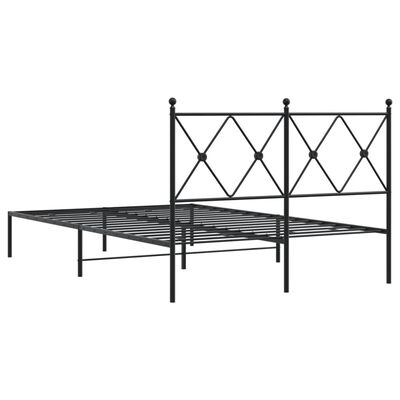 vidaXL Cadre de lit métal sans matelas avec tête de lit noir 120x200cm