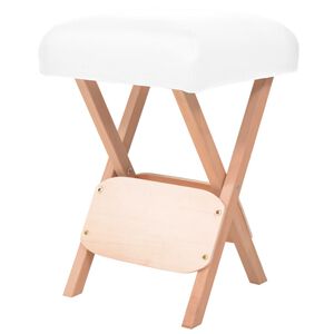 vidaXL Tabouret de massage pliant avec si&egrave;ge 12 cm d'&eacute;paisseur Blanc