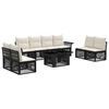 vidaXL Ensemble de canap&eacute; de jardin 9 pc Noir et blanc cr&egrave;me polyrotin
