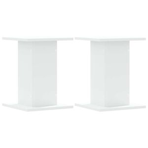 vidaXL Supports de haut-parleurs 2 pcs blanc bois d'ingénierie