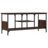 vidaXL Meuble TV ch&ecirc;ne marron 100x35x45 cm bois d'ing&eacute;nierie et fer