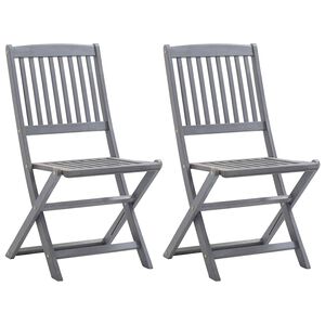 vidaXL Chaises pliantes 2 pi&egrave;ces en bois d'acacia massif