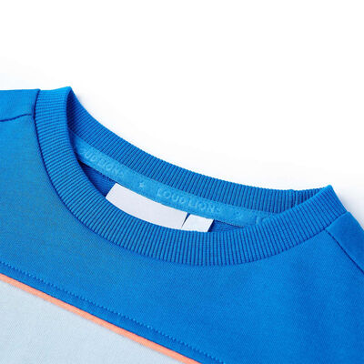 Sweatshirt pour enfants bleu vif et bleu clair 92