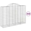 vidaXL Paniers &agrave; gabions arqu&eacute;s 50 pcs 200x50x140/160 cm Fer galvanis&eacute;