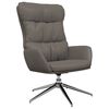 vidaXL Chaise de relaxation et tabouret Gris Cuir v&eacute;ritable/similicuir