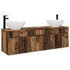 vidaXL Ensemble d'armoire de salle de bain 3 pc Bois ancien