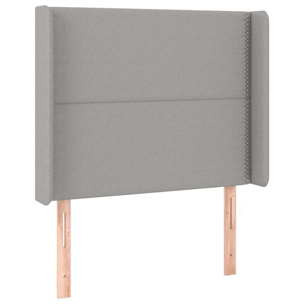 vidaXL T&ecirc;te de lit avec oreilles Gris clair 103x16x118/128 cm Tissu