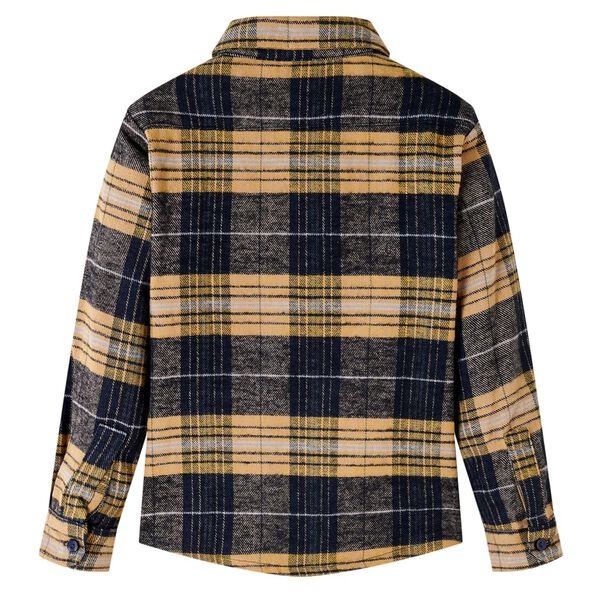 Chemise &agrave; carreaux pour enfants jaune et noir 128
