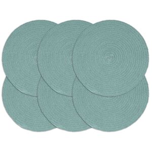 vidaXL Napperons 6 pcs Vert Plain 38 cm Rond Coton