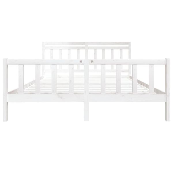 vidaXL Cadre de lit sans matelas blanc bois massif