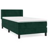 vidaXL Sommier &agrave; lattes de lit avec matelas Vert fonc&eacute; 90x200 cm