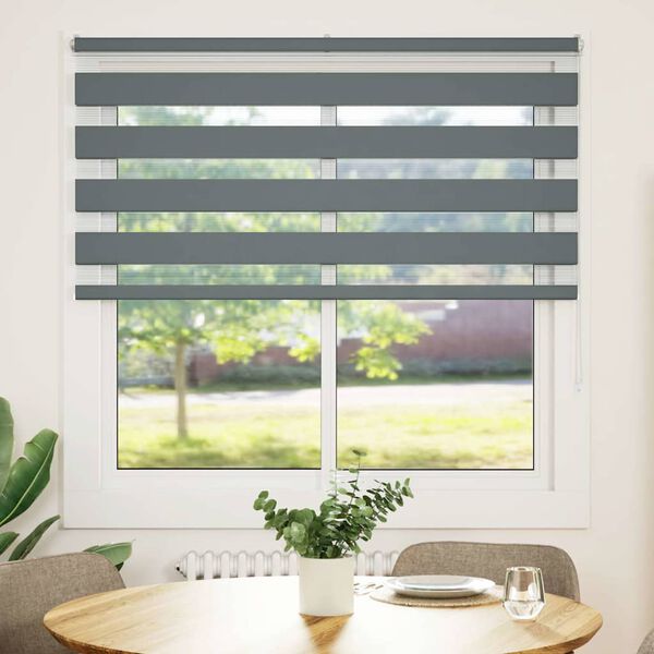 vidaXL Store z&egrave;bre gris fonc&eacute; largeur du tissu 140,9 cm polyester