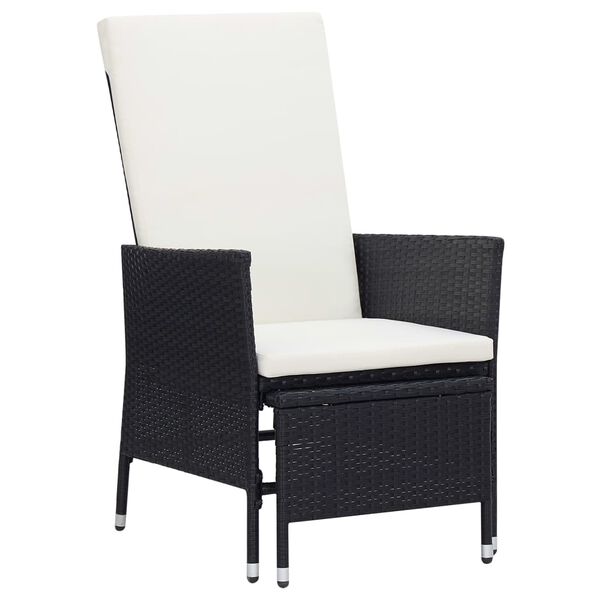 vidaXL Salon de jardin 3 pcs avec coussins R&eacute;sine tress&eacute;e Noir