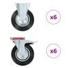 vidaXL 12 pcs Roulettes 200 mm