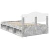 vidaXL Cadre de lit Gris B&eacute;ton 135 x 190 cm Bois de pin massif