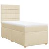 vidaXL Sommier à lattes de lit avec matelas Crème 90x200 cm Tissu