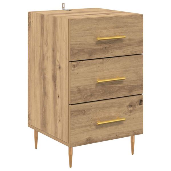 vidaXL Cabinet de chevet avec tiroir Ch&ecirc;ne artisanal 40 x 40 x 66 cm