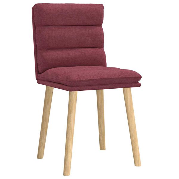 vidaXL Chaises &agrave; manger lot de 2 rouge bordeaux tissu