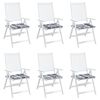vidaXL Coussins de chaise de jardin lot de 6 carreaux gris 50x50x4 cm