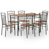 vidaXL Ensemble de salle &agrave; manger 7 pcs MDF et acier Marron