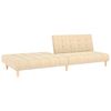 vidaXL Canap&eacute;-lit &agrave; 2 places avec repose-pied Cr&egrave;me Tissu