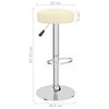 vidaXL Tabourets de bar lot de 2 cr&egrave;me tissu