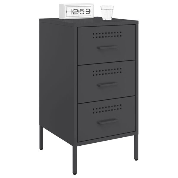 vidaXL Tables de chevet 2 pcs noir 36x39x68 cm acier