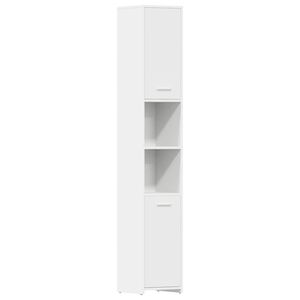 vidaXL Armoire de salle de bain Blanc 30x30x183,5 cm Bois d'ing&eacute;nierie
