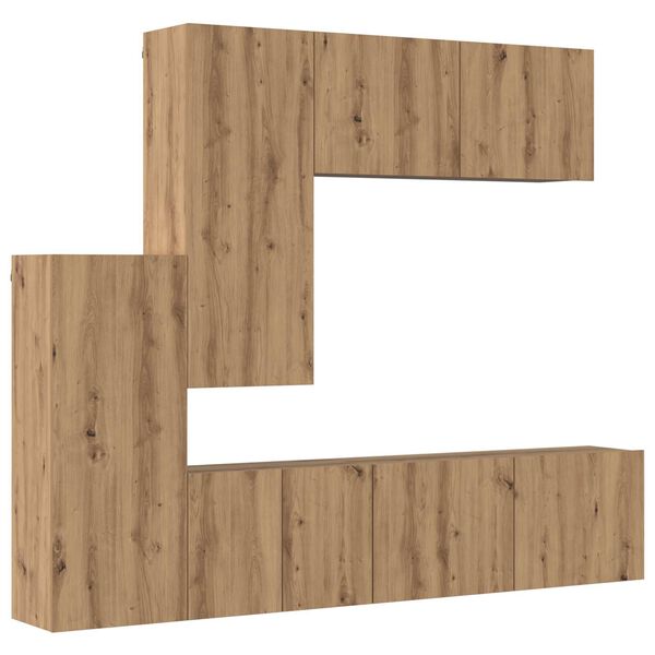 vidaXL Unit&eacute; murale de TV 5 pcs Ch&ecirc;ne artisanal Bois d'ing&eacute;nierie