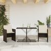 vidaXL Ensemble de bistro 3 pcs avec coussins marron r&eacute;sine tress&eacute;e