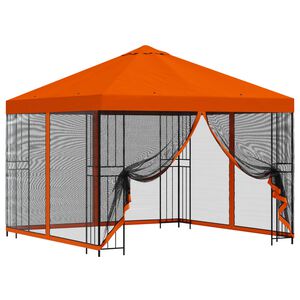 vidaXL Abri de jardin avec parois 3 x 3 m Orange Polyester et Acier