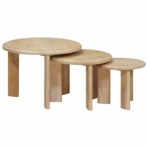 vidaXL Tables basses gigognes 3 pc Noir &Oslash; 54 x 40 cm