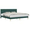 vidaXL Cadre de lit avec t&ecirc;te de lit Vert fonc&eacute; 200 x 200 cm Tissu