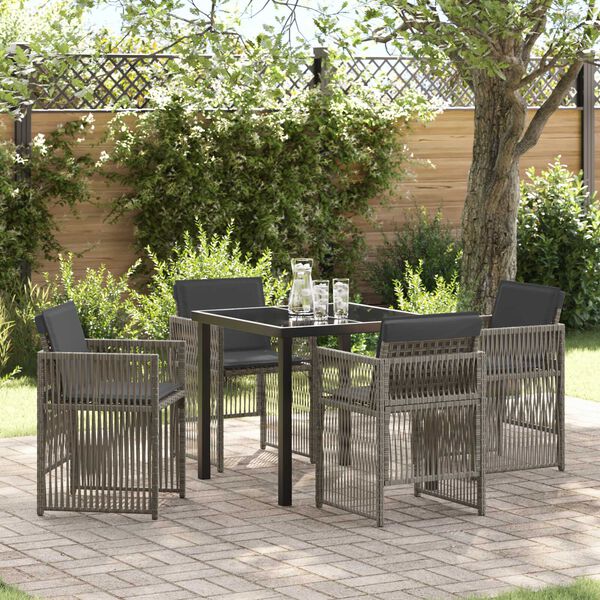 vidaXL Ensemble de salle &agrave; manger pour jardin 5 pcs Gris