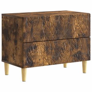 vidaXL Table de chevet Ch&ecirc;ne fum&eacute; 62 x 34,5 x 48 cm Bois d'ing&eacute;nierie