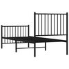 vidaXL Cadre de lit m&eacute;tal sans matelas avec pied de lit noir 75x190 cm