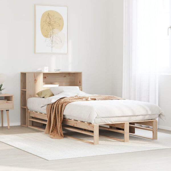 vidaXL Lit biblioth&egrave;que sans matelas 100x200 cm bois massif